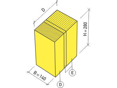 Parallélépipède rectangle de support Eco-Fix Type D-E